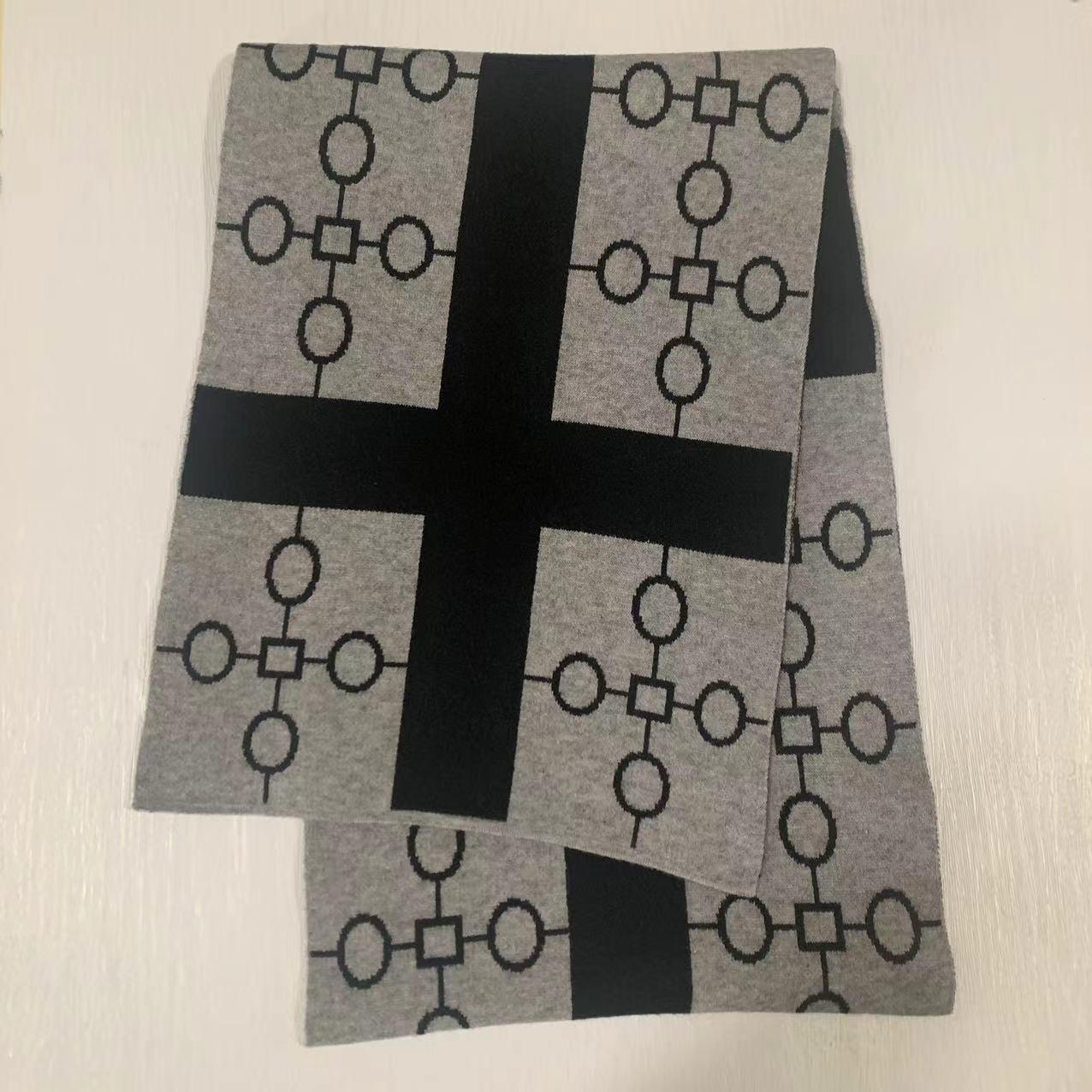 

Пятнистая защита шеи Длинный в горошек Мужской кашемировый шарф - Универсальный, теплый вязаный жаккард для осени и зимы Above 175cm