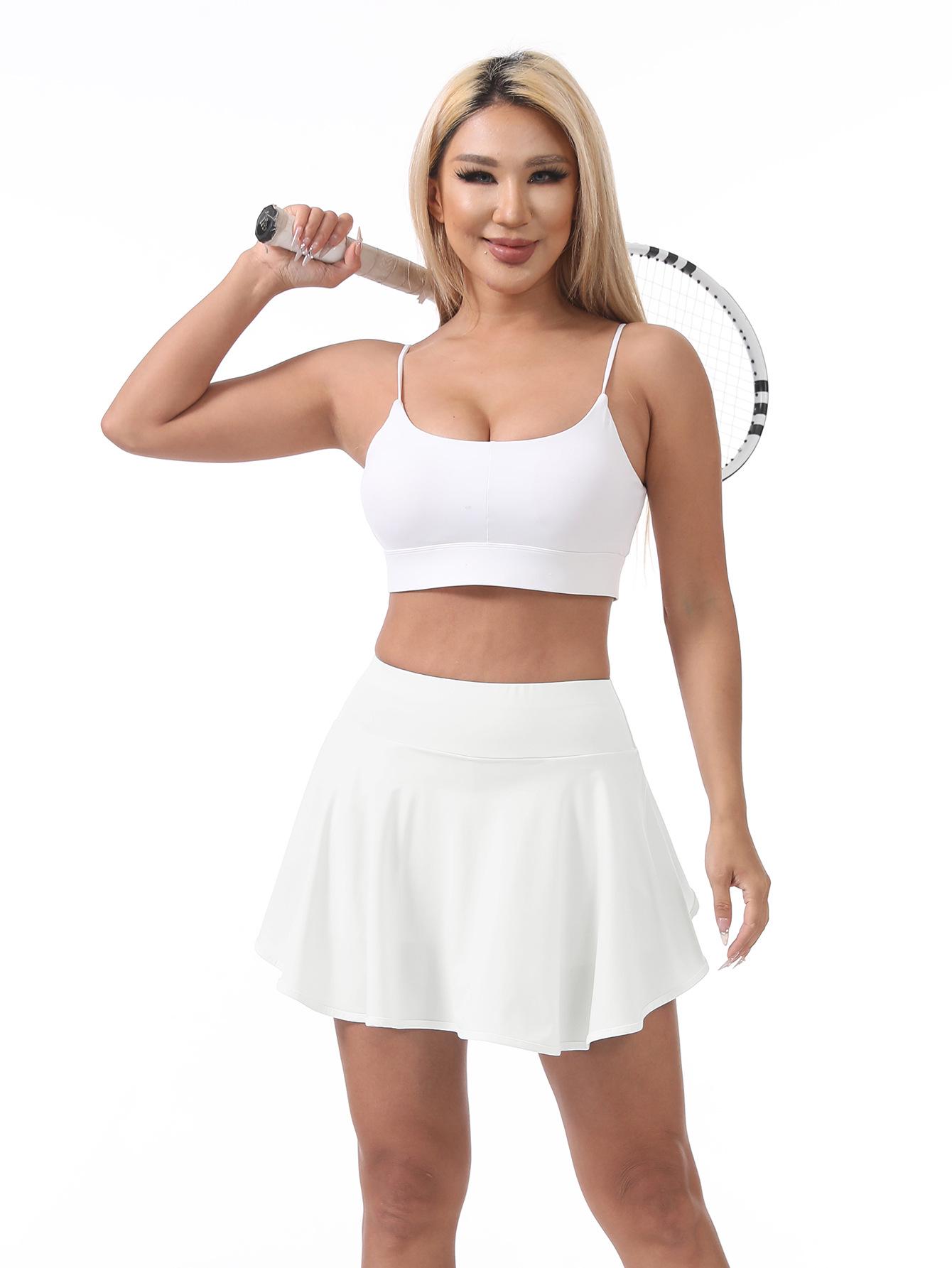 Women s High Waist Pleated Yoga Tennis Skirt with Built-In Shorts Small