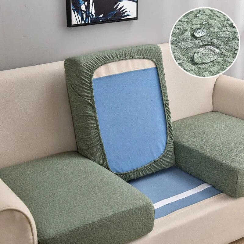 Capa de almofada de assento de sofá Jacquard, elástica, à prova d'água, para sala de estar, protetor de móveis para animais de estimação, crianças, removível