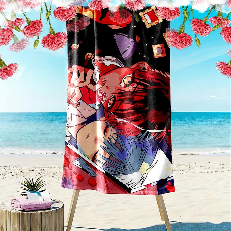 Toilet‑Bound Hanako‑kun Print Beach Towel, Large Soft Quick Dry Towel for Beach Camping Swimming