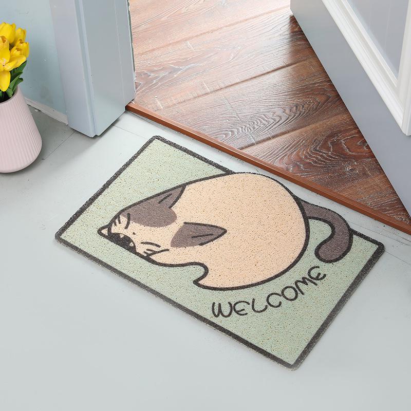 Cartoon Loop Pile Dust-Resistant Entrance Mat: Wear-Resistant, Easy-Clean Door Scraper for Household Use