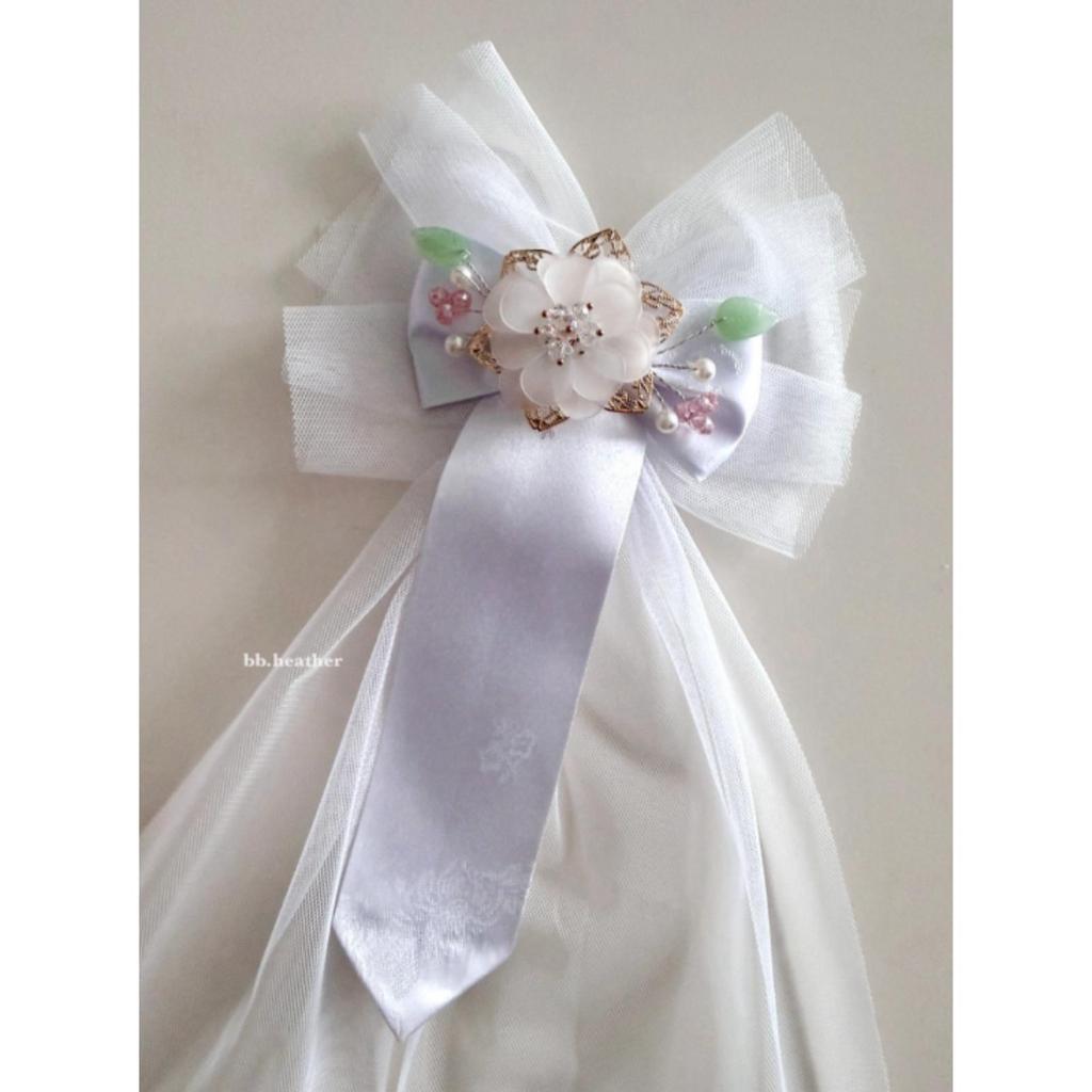 Korean Traditional Holiday Baessi Ribbon Long Tail Hanbok Claw Clip