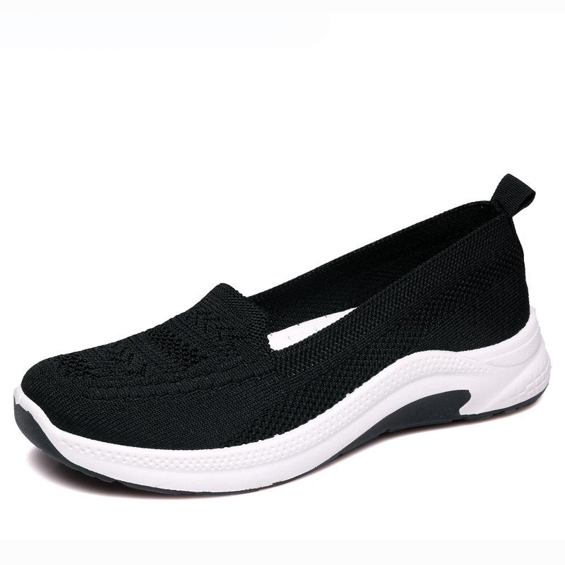 Cloth shoes women's spring new fly-woven mesh shoes soft-soled women's shoes breathable, fashionable, breathable and comfortable