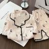 Internet celebrity girl shell lace vermicelli cherry pajamas summer short sleeved shorts two-piece girl loungewear
