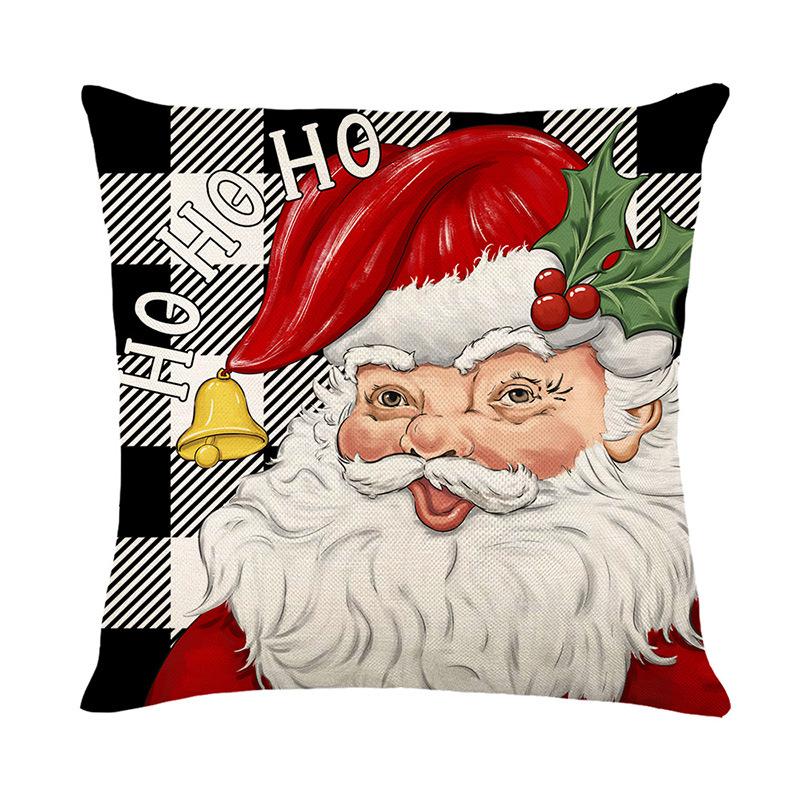 

Cartoon Santa Claus Polyester Pillow Cover Christmas Sofa Cushion Cover Home Printed Cushion Pillow 45 * 45Cm (without pillow core)
