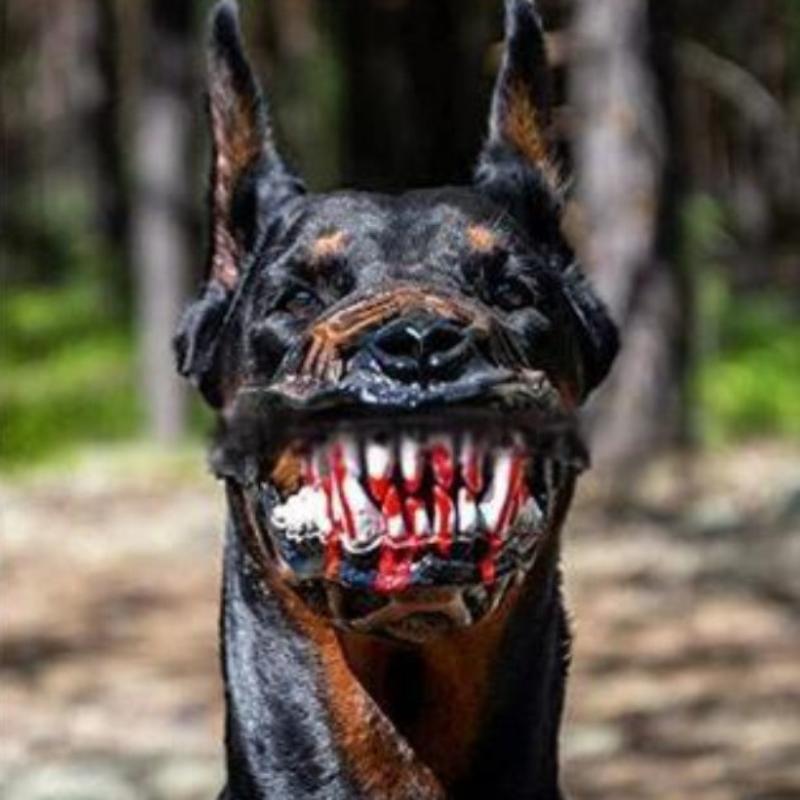Dog Dinosaur Halloween Costume Mask Movable Teeth Breathable Latex Pet Head Cover for Party Cosplay Dress Up