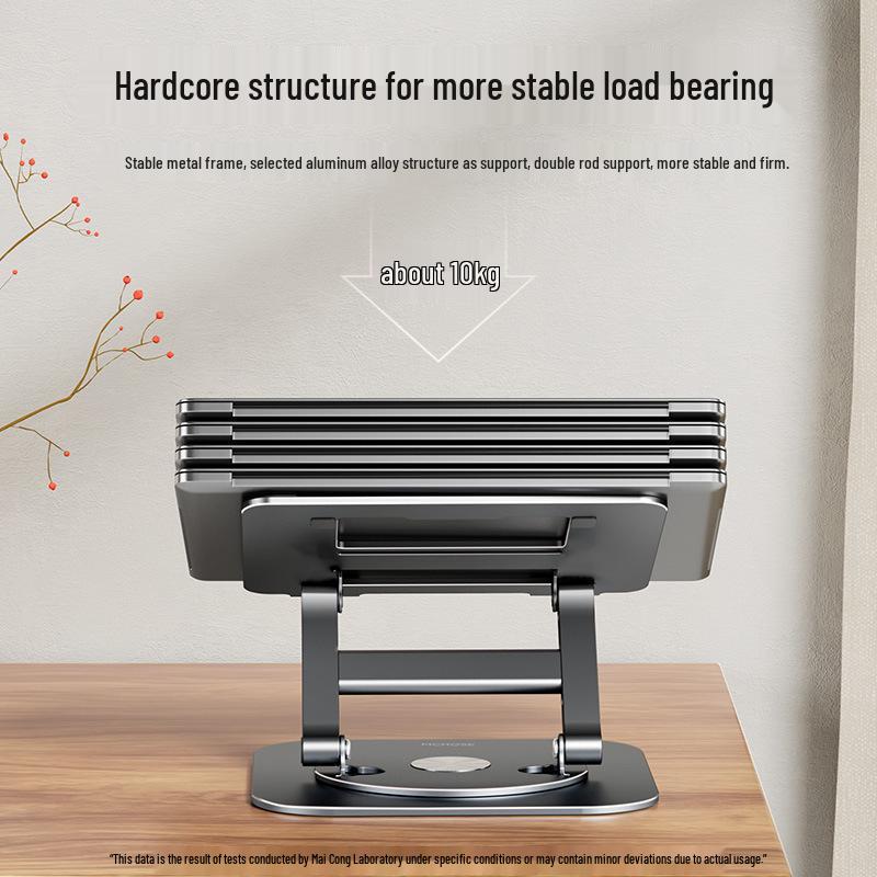 Third Gen Aluminum Alloy Folding, Height-Adjustable, Rotating Laptop Stand