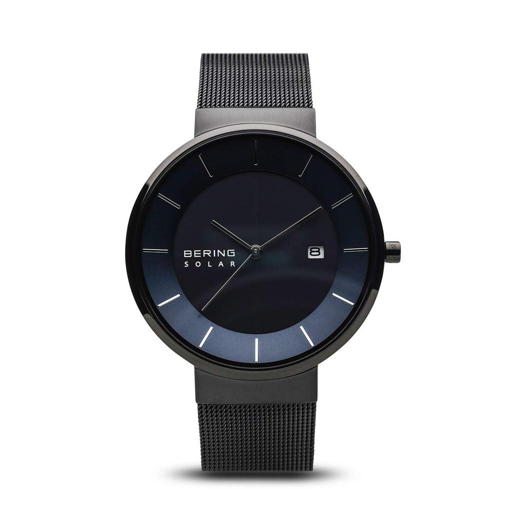 BERING Analog Solar Collection Model Stainless Steel Strap Sapphire Officially Internal Sapphire Crystal Men's Watch, 14639-227, & Crystal, Imported,