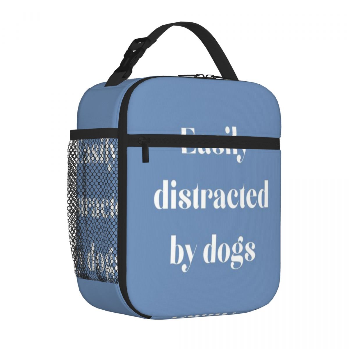 Bestselling Easily Distracted By Dogs Preppy Thermal Tote Daily Commuting Lunch Box Bag One Size