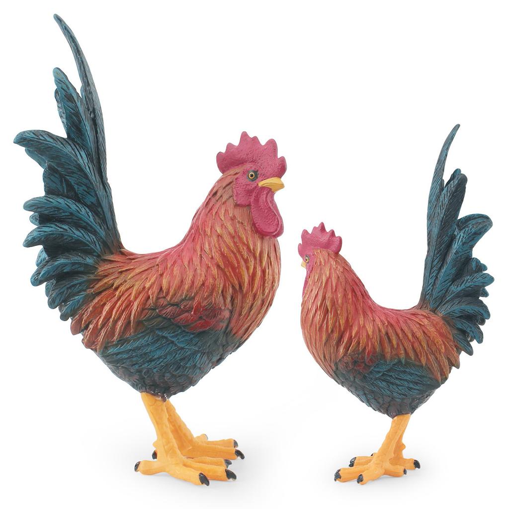 Simulation Farm Poultry Animal Rooster Model Rooster Plastic Solid Static Tabletop Ornament Toy