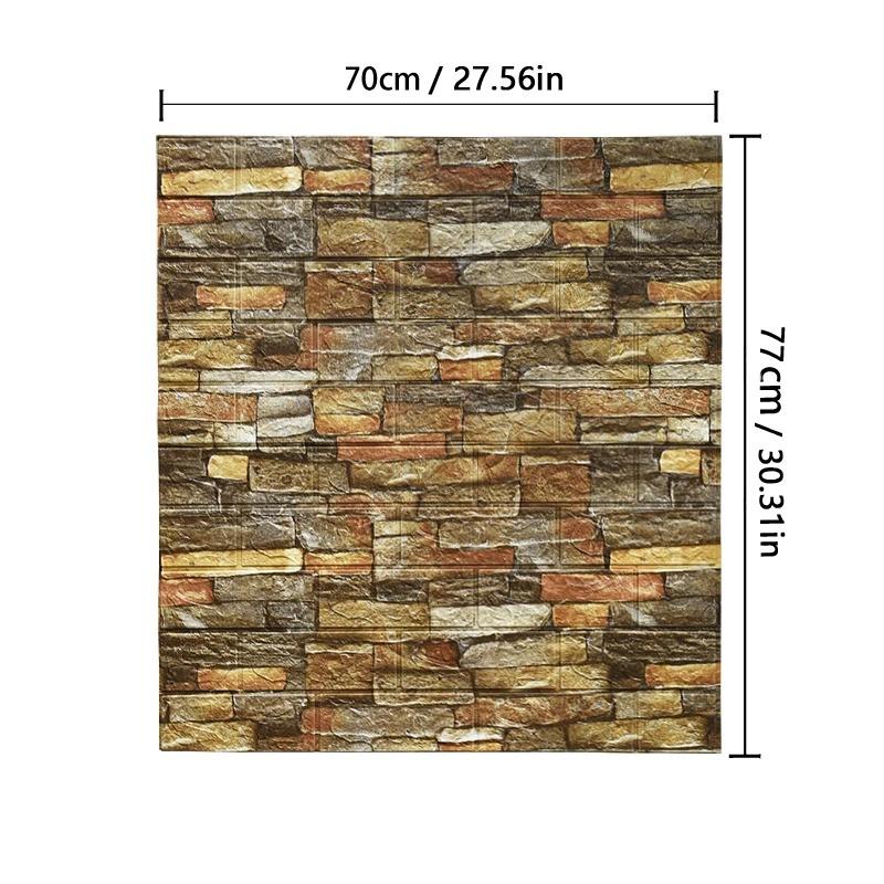 77cm*70cm 3D Wall Sticker Imitation Brick Bedroom Home Decor Waterproof Anti-mold Self-adhesive DIY Wallpaper For Living Room