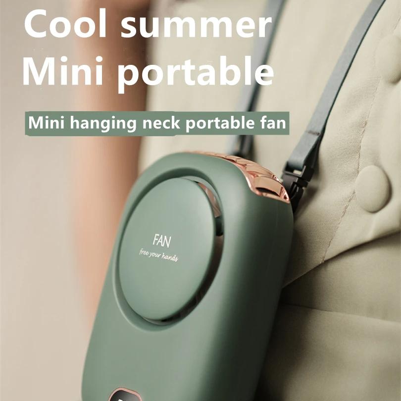 Vissko Portable Hanging Neck Fan Mini Fans with Adjustable Lanyard Bladeless USB Rechargeable Sports Cooling Fan for Kids Travel