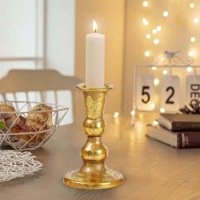 Kerzenhalter, Säulenhalter, Metall-Gold-Kerzenständer, Kandelaber für Hochzeit, Zeremonie