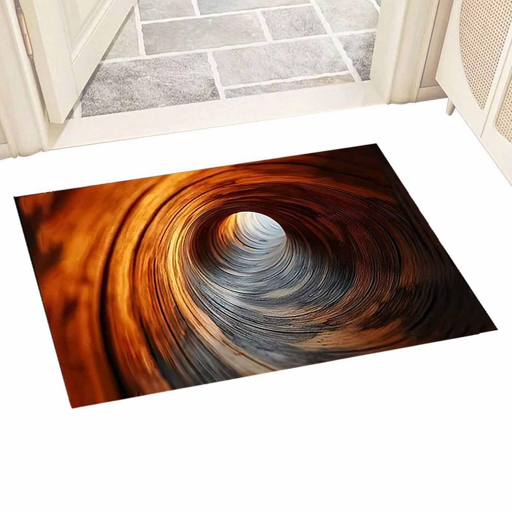 Bath Rug Abstract Non Slip Absorbent 3D Hole Optical Illusion Area Rug For Bedroom Study Guesthouse Front Door Sofa Side Dorm