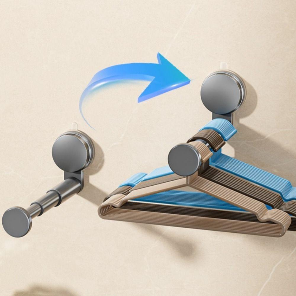 2 PCS Space-Saving Storage Rack Suction Cup Storage Organizer Durable Clothes Hanger  Kitchen