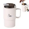 Stainless Steel Coffee Mug Insulated Water Cup with Tea Separation Straw Lid And Folding Spoon BPA-free Travel Mug