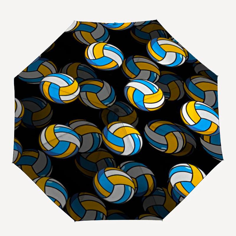 volleyball Theme Automatic Umbrella, Lightweight & Portable, 8 Rib, Perfect for Outdoor Travel, Birthdays, Christmas, Gifts.