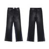 Trendy Wijde Jeans, Gewassen, Slijtageplekken, Patchwork, Unisex Stijl
