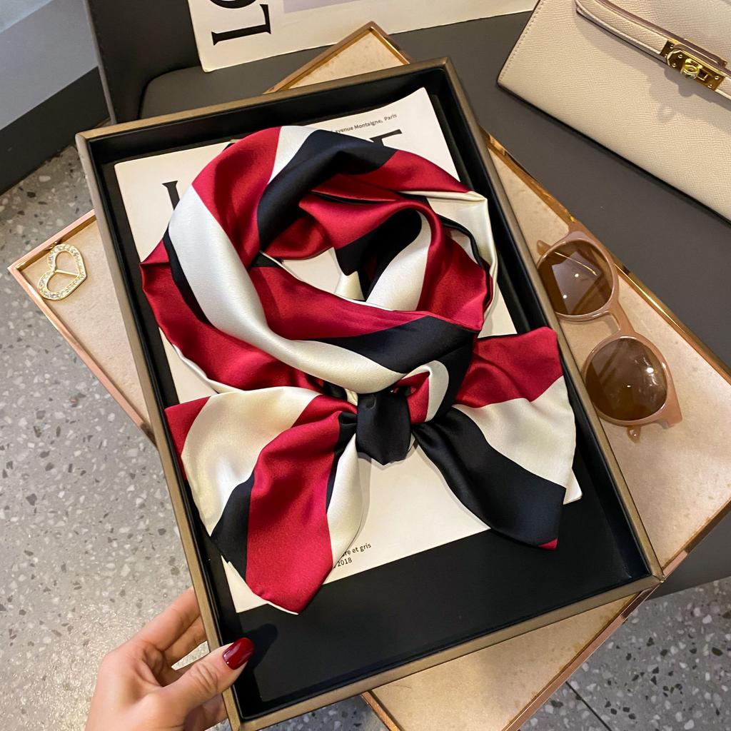 Luxury Design Long Silk Scarf Bag Tie Women Neck Skinny Scarves Hair band Foulard Horse Print Brand Lady Neckerchief Ribbon