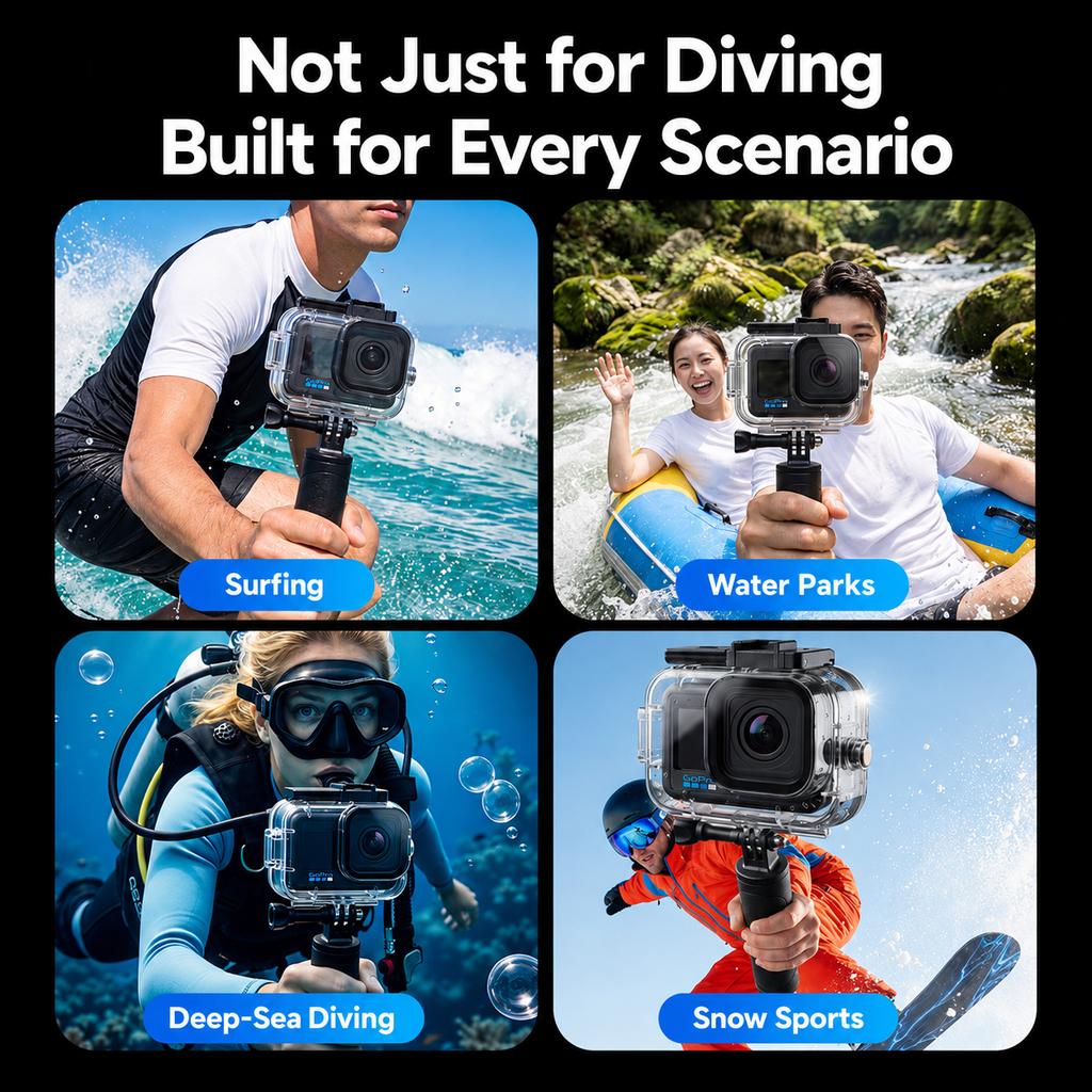 61M Diving Protective Housing Case for GoPro MISSION 1/Pro Rainproof Surfing Underwater Waterproof Cover Case Camera Accessories