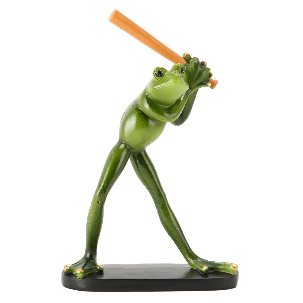 Frog Statue Resin Sports Frog Figurine Decor Sculpture Statue Crafts for Outdoor Garden Patio Lawn