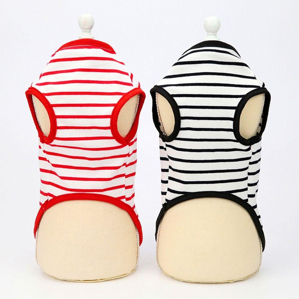 Bomull Hundkläder Randiga Små Hundar Tröjor Söta Valp Ärmlös Väst för Liten Stor Hund