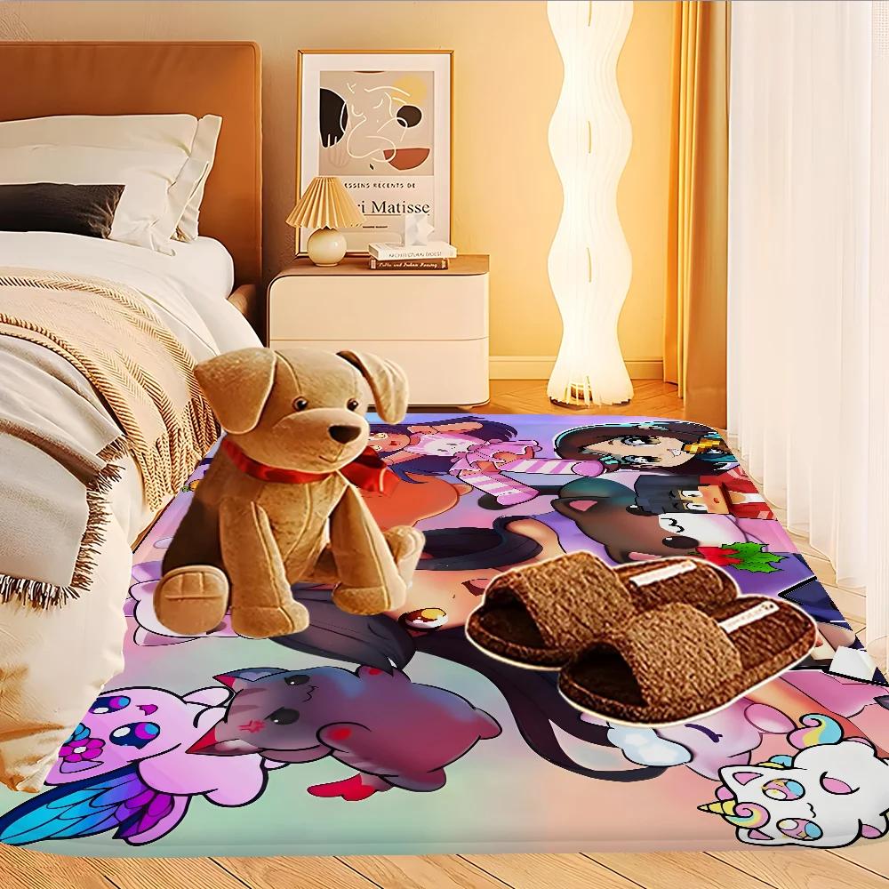 Cute Aphmau with Wings Long Rugs Cheaper Anti-slip Modern Living Room Balcony Printed Bedside Area Rugs
