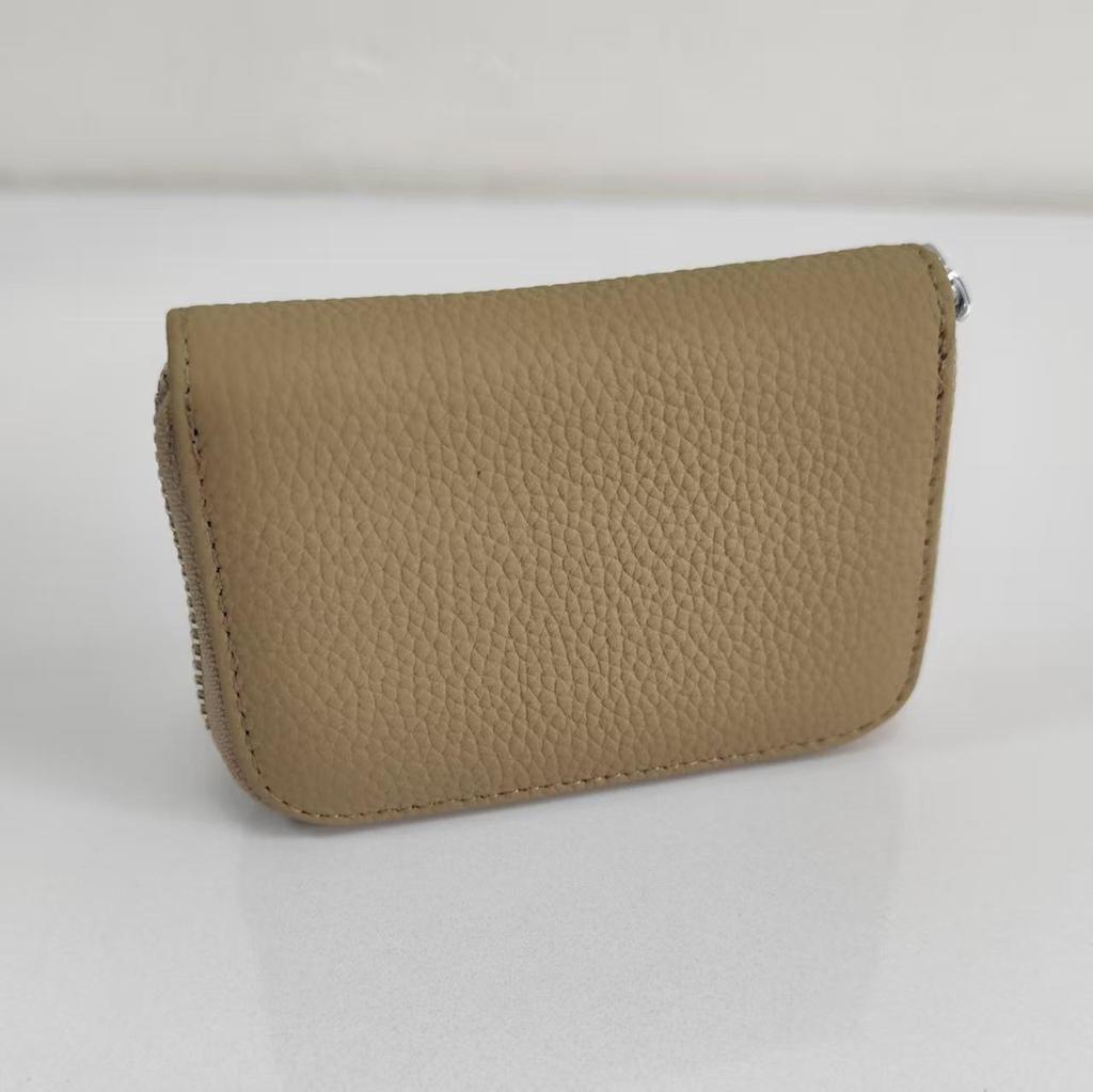 Best-Selling Women's Cowhide Zipper Accordion Card Holder with Multi-Card Slots