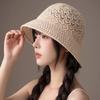 New Wide Brim Sun Hat Sunshade Hollow Sun Protection Hat Elegant Breathable Bucket Hat Women