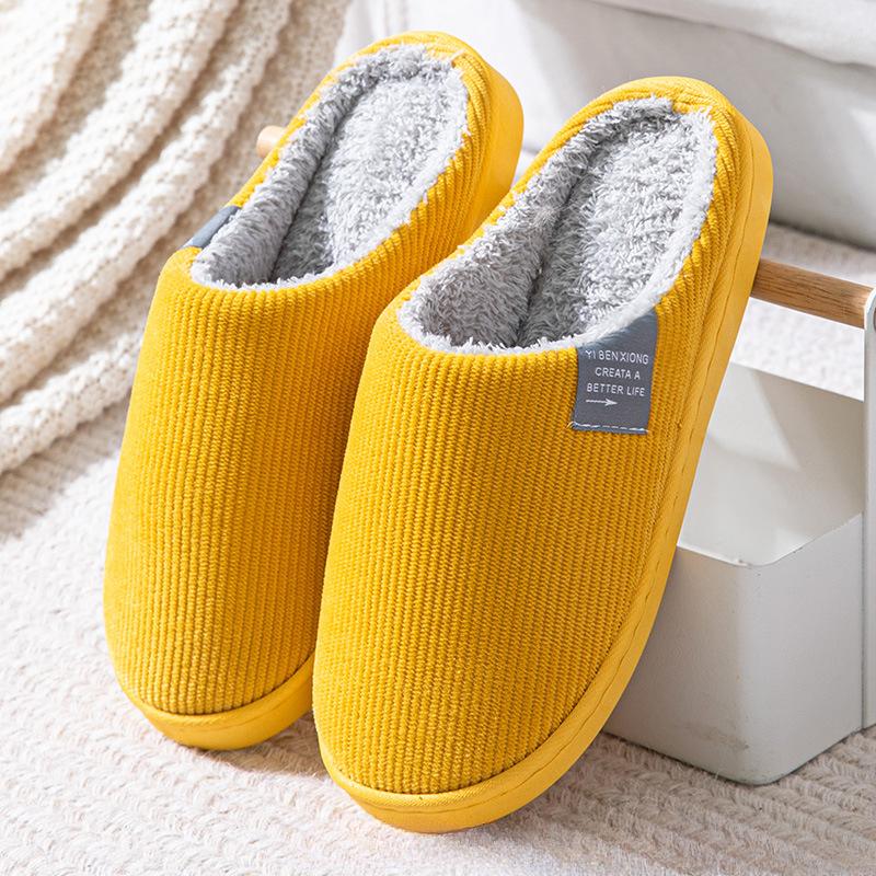 Domácí pantofle, Vnitřní teplé bavlněné boty, Protiskluzové bavlněné pantofle