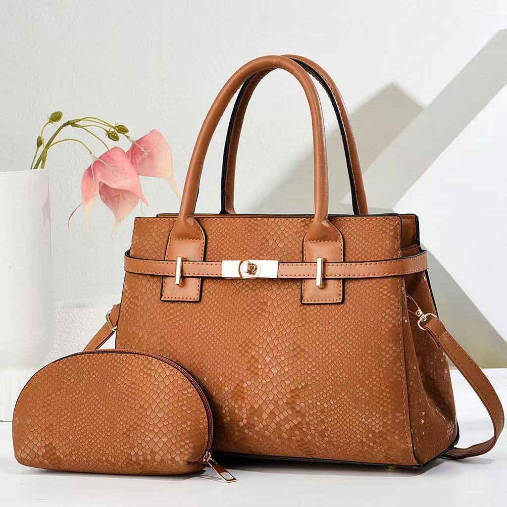 Cross Border Fashion Pu Double Compartment Tote Bag For Daily Use