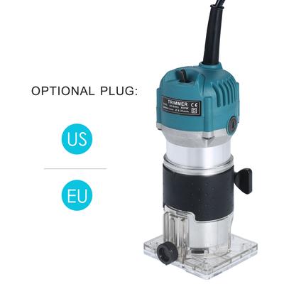 110V 800W Trim Router 30000r/min with Transparent Base Edge Guide Wood Laminate Electric Trimmer