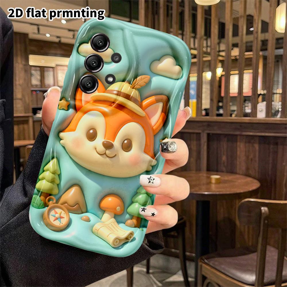 Phone case: 2D flat, suitable for Samsung Galaxy A34 A35 M05 M06 S20 S22 S21 FE Plus 5G protective case, little adventure fox, perfect Christmas and H
