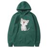 Autumn Winter Solid Color Cat Classic Hoodie Men's Daily Casual Harajuku Hoodie Y2K Street Wear Warm Hoodie