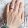 Fashion Sweet Shiny Green Rhinestone Ring Index Finger Tail Ring Decoration Wedding Jewelry Birthday Gift For Women
