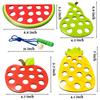 Wooden Lacing Toy Educational Fruits Threading Activity Puzzles Learning Fine Motor Skill Car Travel Toy Set for Toddlers Kids