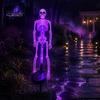 Automatic Dusk to Dawn Lamps Solar Skeleton Garden Stake Light, Halloween 3D Glowing Skull Yard Haunted House Landscape Lighting Decor with