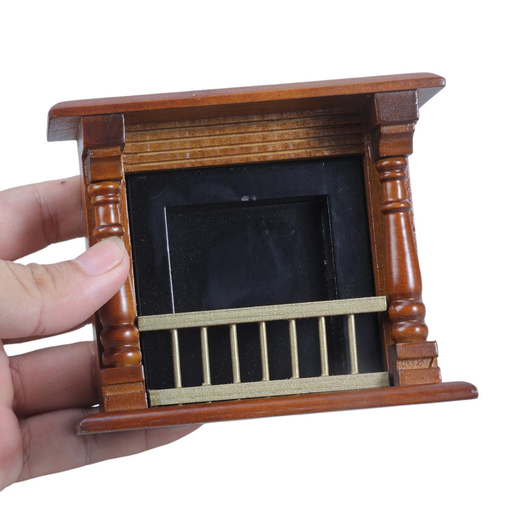 Miniatur-Holzkaminmodell für DIY-Puppenhausdekor und Mikro-Landschaftszubehör