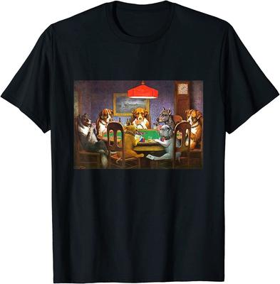 Lustiges Viele Hunde Spielen Poker Zusammen Unisex T-Shirt