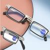 Stahl Metall Faltbare Lesebrille HD Blaulichtfilter Tragbar Modisch Herren- und Damen-Lesebrillen-Set