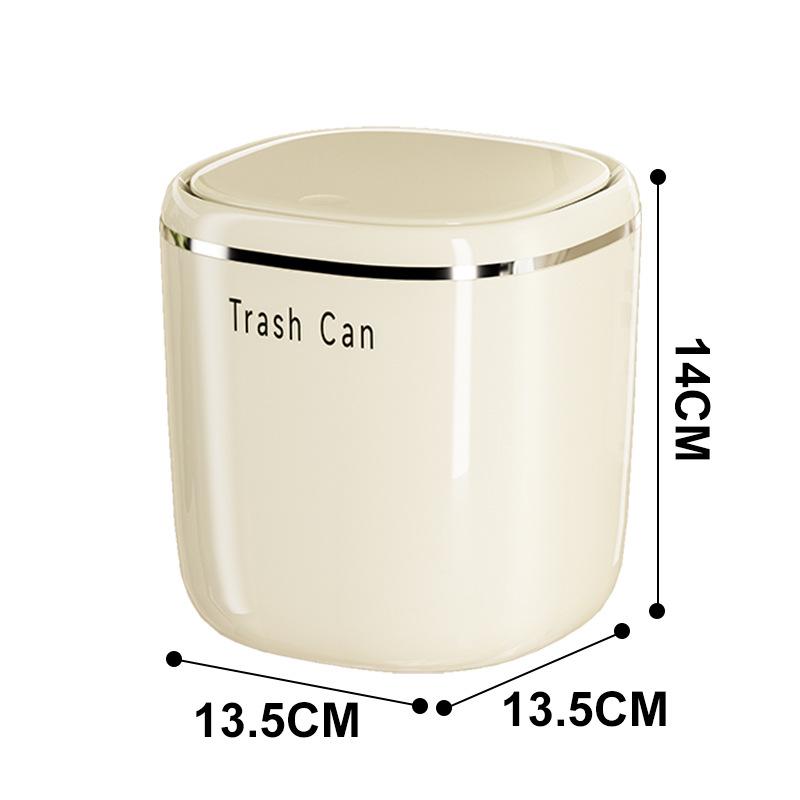 Samll Trash Cans with Lids Press Style Desktop Dustbin Suitable for Bathrooms Offices Bedrooms Desks Plastic Dustbin