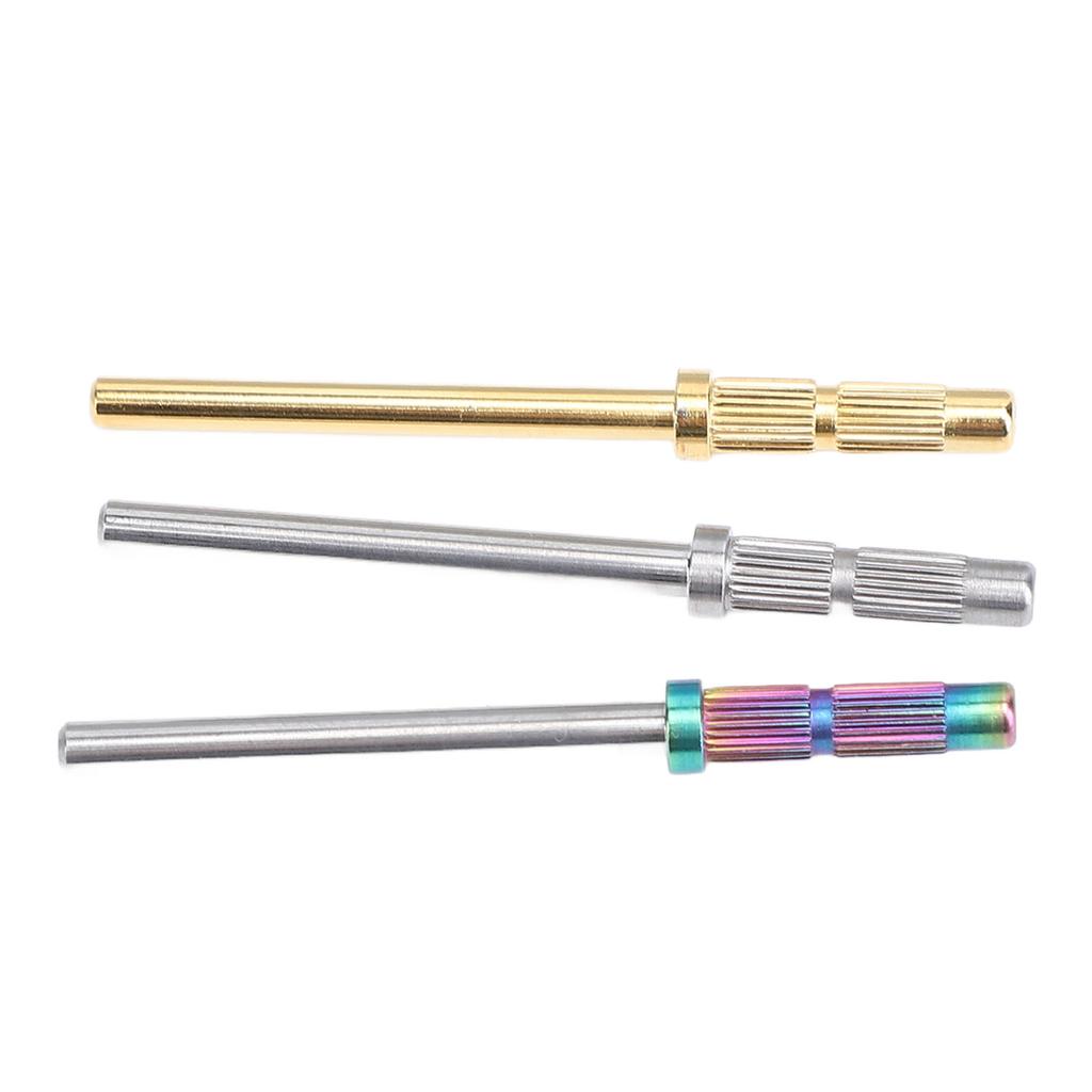3pcs 3mm Nail Mandrel Stainless Steel Manicure Pedicure Mandrel Rods Sanding Bands Shaft