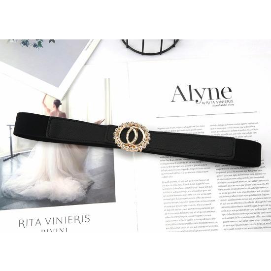 

Ретро Эластичный Жемчужный Стразовый Двойной Круглый Пряжка Пояс-Кушак Декоративный Корсет Эластичный Пояс для Юбки