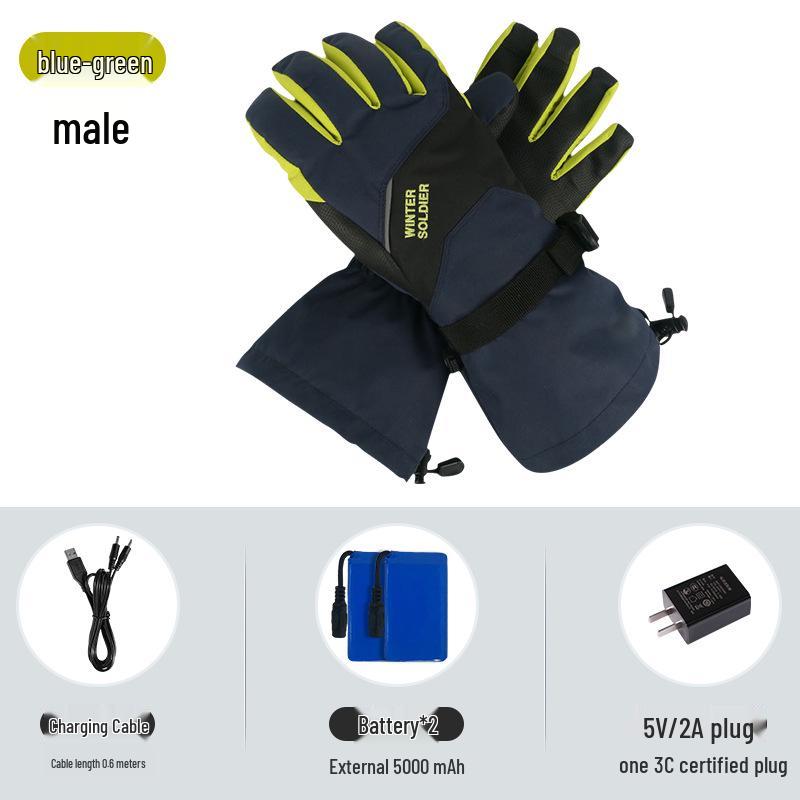 

Windproof, Waterproof Heated Cycling Gloves - Fleece-Lined for Winter Cold Protection, Unisex M