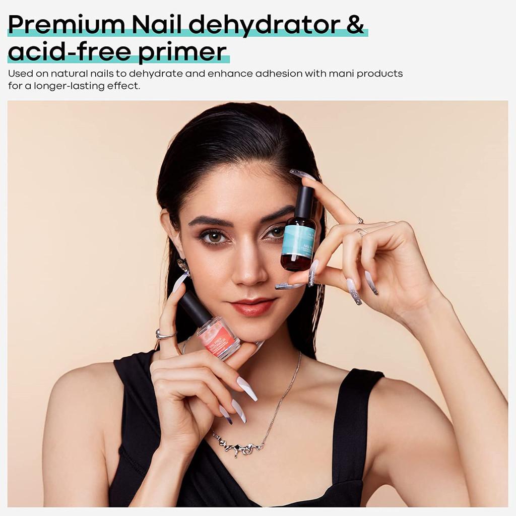 Nail Primer Set With Balancing Solution And Adhesive For Professional Manicure Care