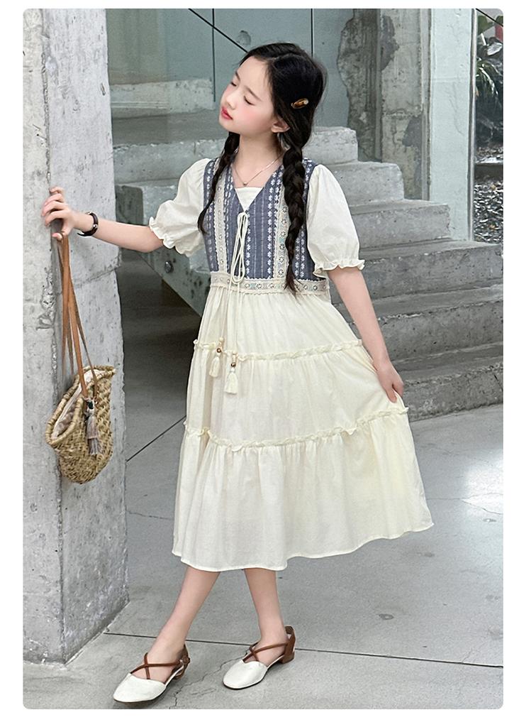 Girls' dress 2026 new summer children's dress, stylish girls' summer dress, big children's princess dress, forest series