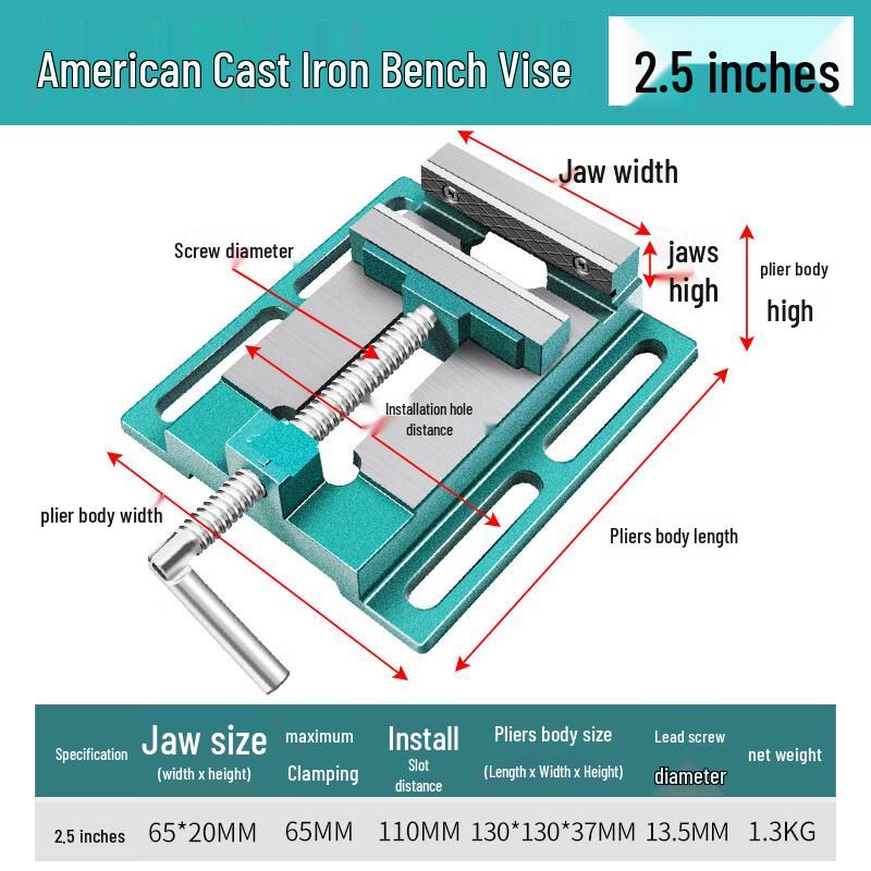 

2.5-inch Flat-Nose Bench Vise
