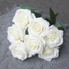 Fiore di Seta Artificiale Arancione, Bouquet di Rose Finte, Oggetti di Scena per Fotografia di Matrimonio, Soggiorno di Casa, Decorazioni Angolo Giardino Rose