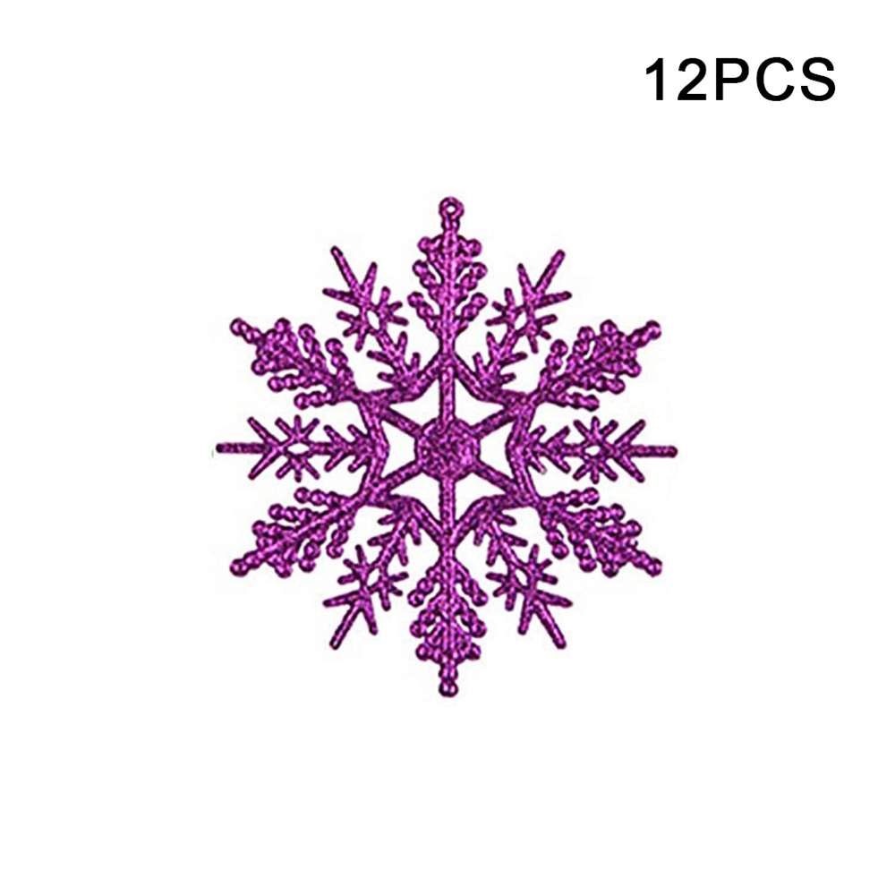 12pcs/set Simulation Snowflakes with Hole Christmas Tree Hanging Ornament Xmas Fake Snowflakes 2025 Navidad New Year Party Decor