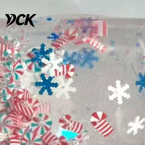 Anxiety Relief Gadget Christmas Ice Cube Squeeze Toy, Confetti Filled Stress Squeezing Cubes Slow Rebound Clear for Reduction Sequined Toy